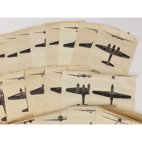 3122 - Collection of British military World War II aircraft recognition sheets published by Fosh & Cross, e... 