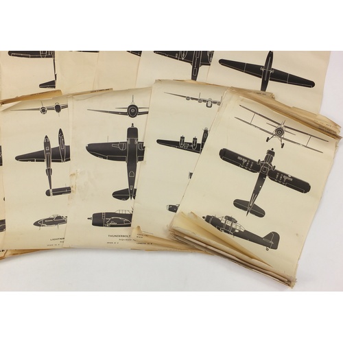 3122 - Collection of British military World War II aircraft recognition sheets published by Fosh & Cross, e... 