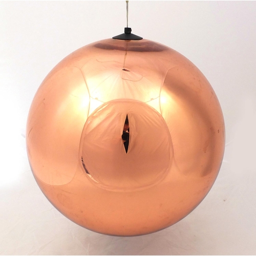 3596 - Modernist Tom Dixon mirror ball light pendant, 41cm high