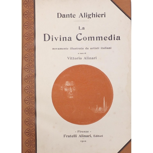 3876 - Dante Alighieri La Divina Commedia, leather bound hardback book published 1902