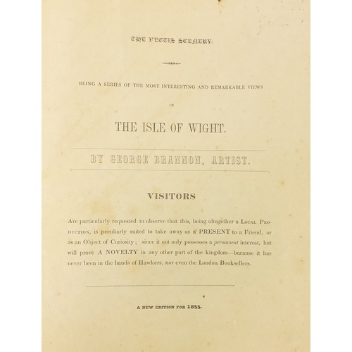 3874 - The Isle of Wight by George Brannon, 19th century hardback book with black and white plates and pull... 