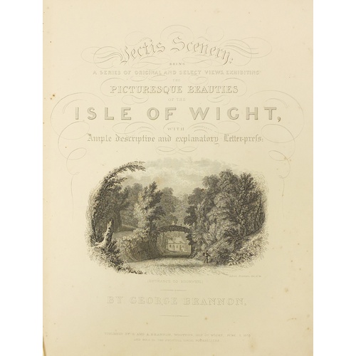 3874 - The Isle of Wight by George Brannon, 19th century hardback book with black and white plates and pull... 