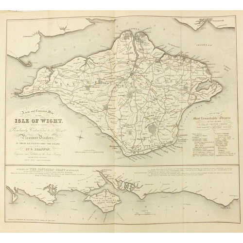 3874 - The Isle of Wight by George Brannon, 19th century hardback book with black and white plates and pull... 