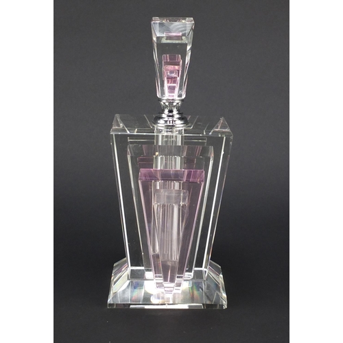 3592 - Oversized Art Deco design fan scent bottle, 23.5cm high