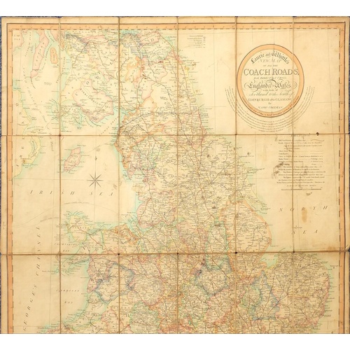 3508 - 19th century Laurie and Whittles new map of all the coach roads of England and Wales by Nathaniel Co... 