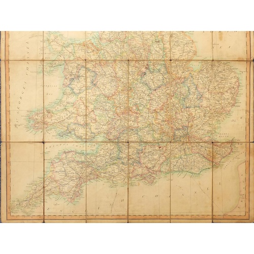 3508 - 19th century Laurie and Whittles new map of all the coach roads of England and Wales by Nathaniel Co... 