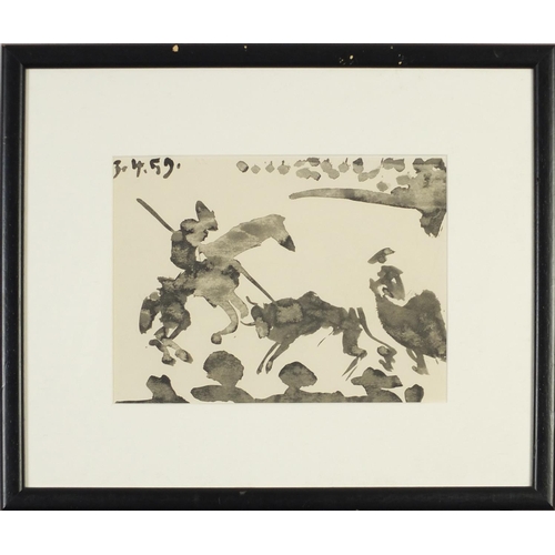 3859 - After Pablo Picasso - Figures and animals, four 1950's lithographs, mounted and framed, the largest ... 