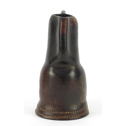 3176 - 18th century leather Black Jack jug, 15cm high
