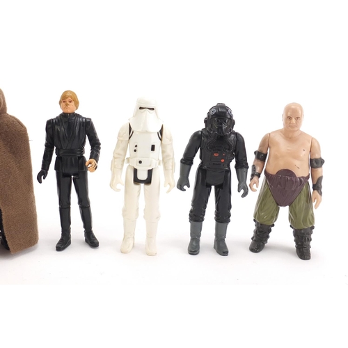 1247 - Eight 1980's Star Wars figures including Luke Skywalker