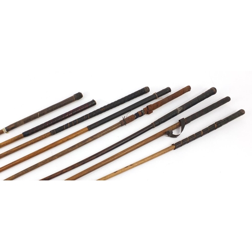 603 - Eight vintage wooden shafted golf clubs, the largest 96cm in length