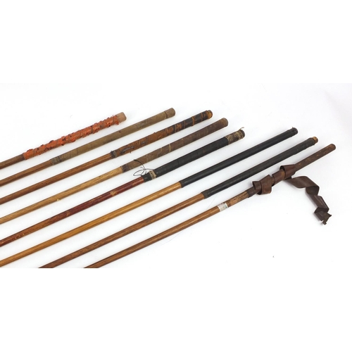 776 - Eight assorted wooden shafted golf clubs, the largest 100cm in length