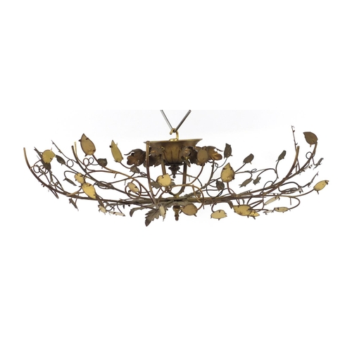 1439 - Italian Hollywood revival gilt metal six branch light fitting, 75cm in diameter