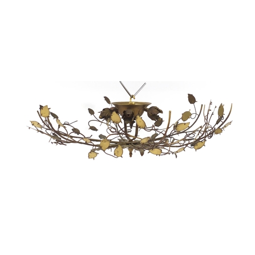 1439 - Italian Hollywood revival gilt metal six branch light fitting, 75cm in diameter