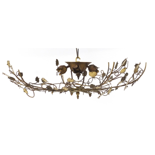 1439 - Italian Hollywood revival gilt metal six branch light fitting, 75cm in diameter