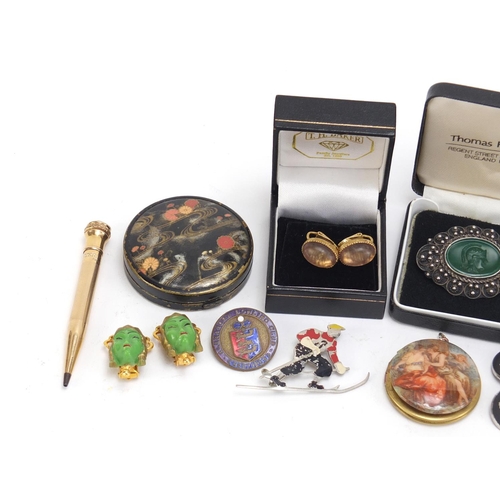 1282 - Vintage and later costume jewellery and an Eversharp gold filled propelling pencil, including silver... 