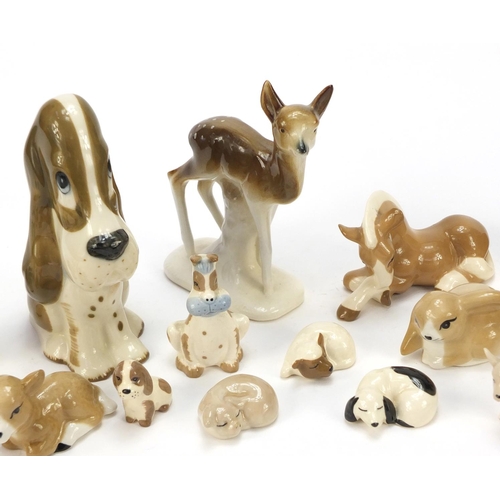 1501 - Collection of German porcelain animals by Szeiler, the largest 14.5cm high