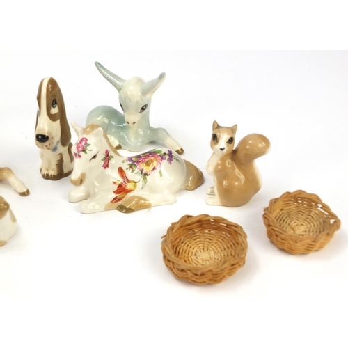 1501 - Collection of German porcelain animals by Szeiler, the largest 14.5cm high