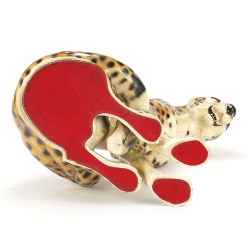 967 - Large ceramic seated cheetah, 42cm high