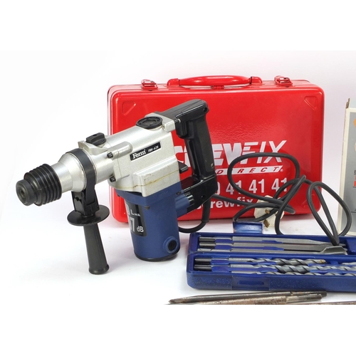 1510 - Tools including a Black and Decker heat gun, Black and Decker woodworker and a ferm rotary hammer