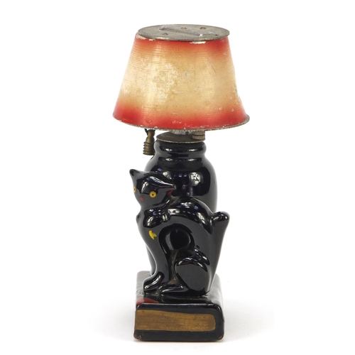 1217 - Vintage black cat table lighter, 13.5cm high