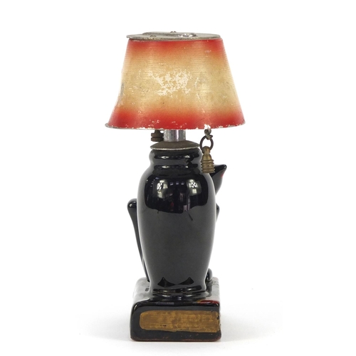 1217 - Vintage black cat table lighter, 13.5cm high