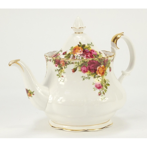 918 - Royal Albert Old Country Roses teapot, 20cm high