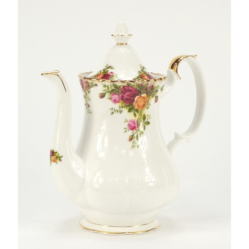 919 - Royal Albert Old Country Roses coffee pot, 25.5cm high