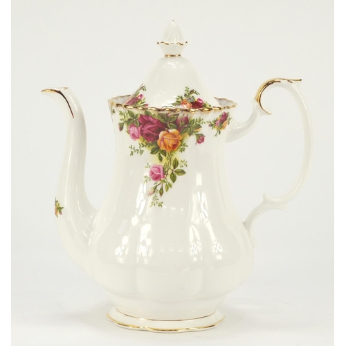 919 - Royal Albert Old Country Roses coffee pot, 25.5cm high