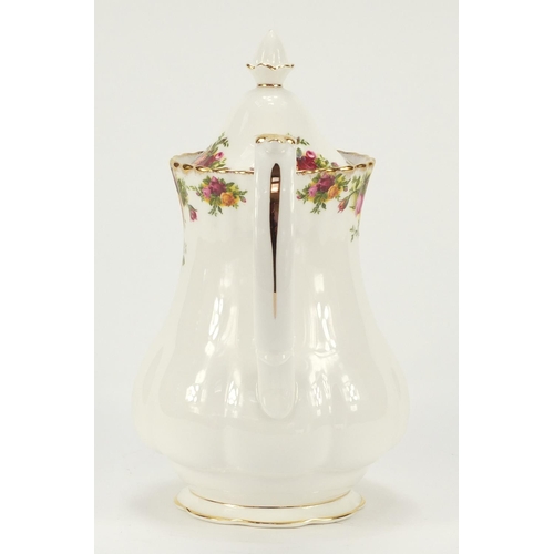 919 - Royal Albert Old Country Roses coffee pot, 25.5cm high