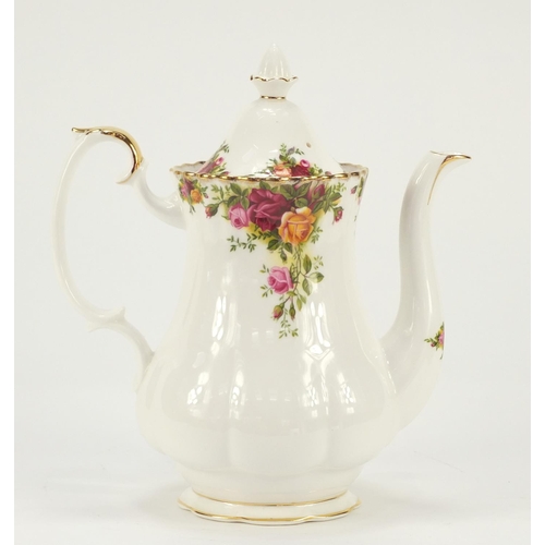 919 - Royal Albert Old Country Roses coffee pot, 25.5cm high