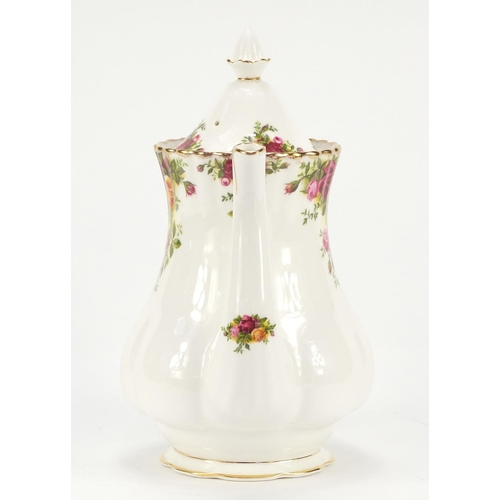 919 - Royal Albert Old Country Roses coffee pot, 25.5cm high