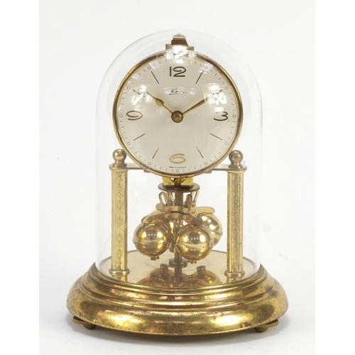 1174 - Kein anniversary clock with glass dome, 19cm high