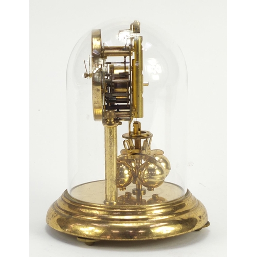 1174 - Kein anniversary clock with glass dome, 19cm high