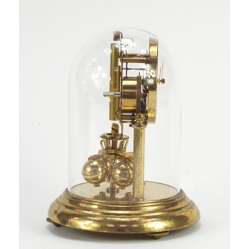 1174 - Kein anniversary clock with glass dome, 19cm high