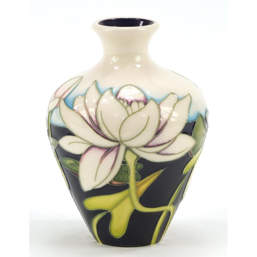 420 - Moorcroft pottery vase hand painted with lilies, dated 2012, 10.5cm high
