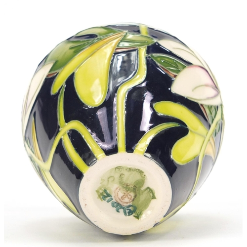 420 - Moorcroft pottery vase hand painted with lilies, dated 2012, 10.5cm high