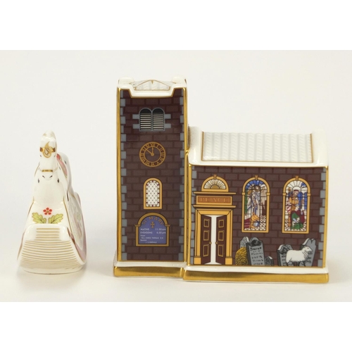 934 - Two Royal Crown Derby paperweights comprising Christmas Church limited edition 268/500 and Rocking H... 