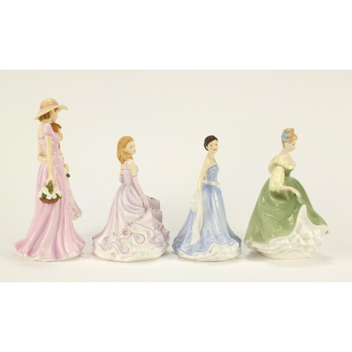 917 - Four Royal Doulton figurines including Togetherness HN5589 and Danielle HN5529, the largest 22.5cm h... 