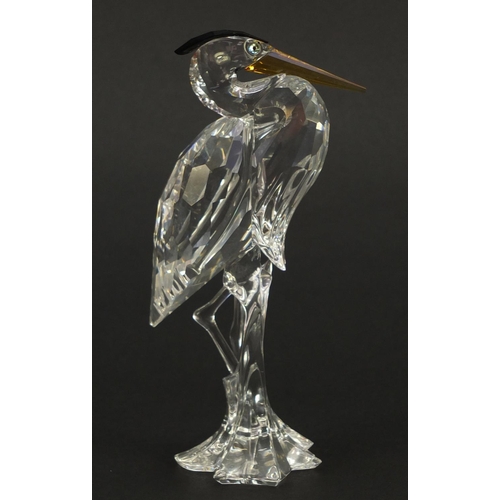 894 - Swarovski crystal heron with box, 15cm high