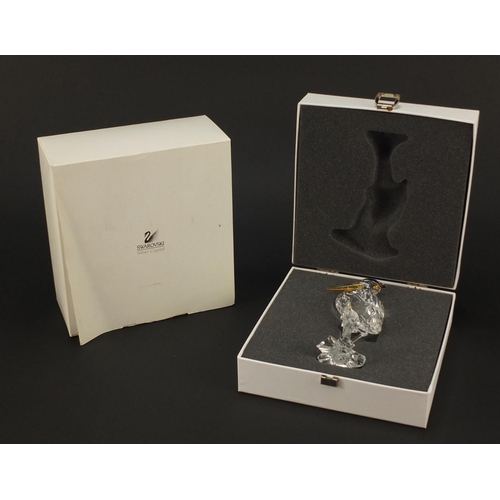 894 - Swarovski crystal heron with box, 15cm high