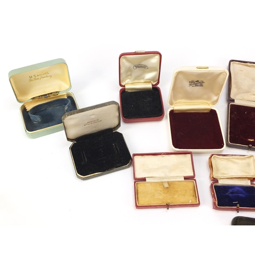 1279 - Victorian and later jewellery and medallion boxes,some tooled leather including John Pinches