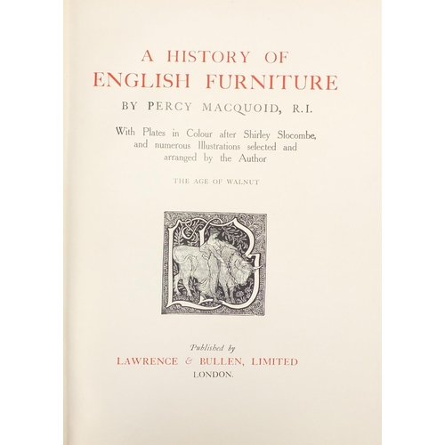 1409 - Four hardback books by Percy Macquoid comprising The Age of Oak, The Age of Satinwood, The Age of Ma... 