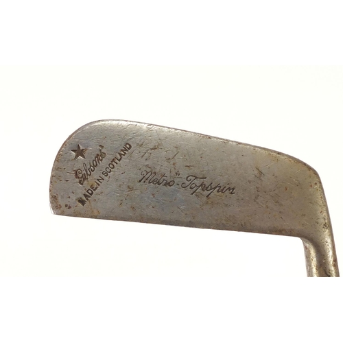 605 - Rangefinder Rustless wooden shafted putter made in Scotland together with a Gibsons Metro Topspin wo... 