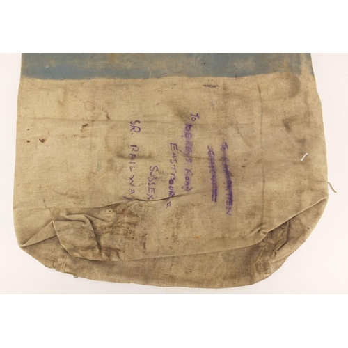 674 - Military interest World War 11 RAF kit bag for E.W.  Butcher 1868049, SR Norway Trondhereim, 72cm x ... 