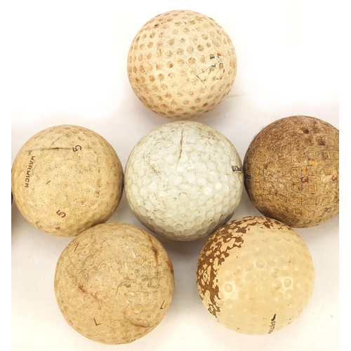 778 - Twelve vintage golf balls including Warwick, Dunlop 65, Ultra TC, Staff 2 and Tour 432