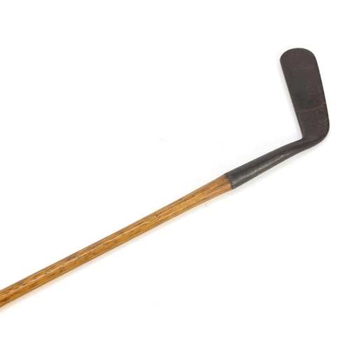 772 - R Forgan & Sons St Andrews selected wooden shafted Zenith putter, 89cm in length