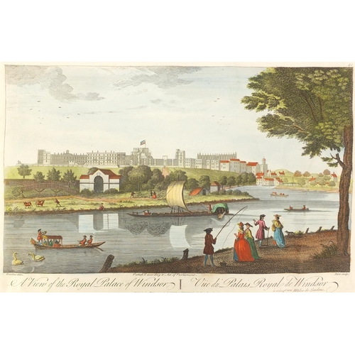 994A - Three 18th century hand coloured prints The Royal Palais of Windsor, published according to the act ... 