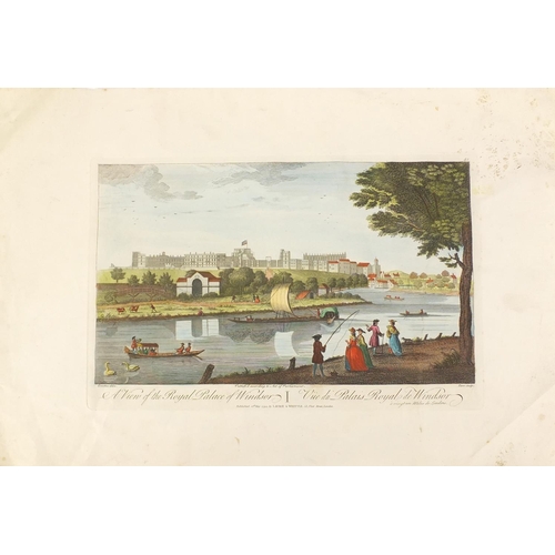 994A - Three 18th century hand coloured prints The Royal Palais of Windsor, published according to the act ... 