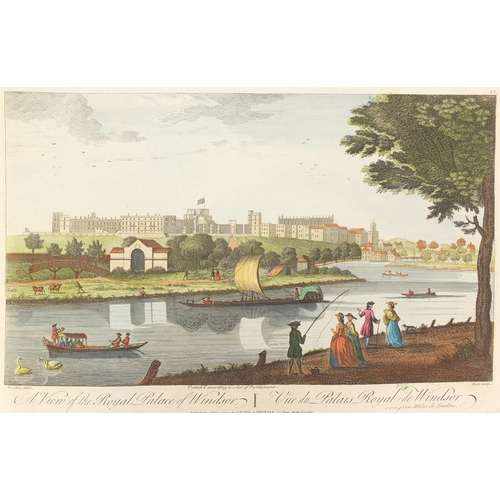 994A - Three 18th century hand coloured prints The Royal Palais of Windsor, published according to the act ... 