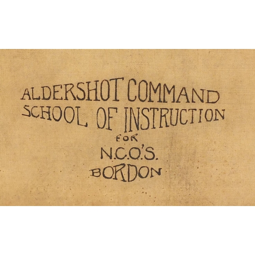 673 - Military interest comical silhouette- Aldershot Command School of Instruction for N.C.O's Borden , s... 